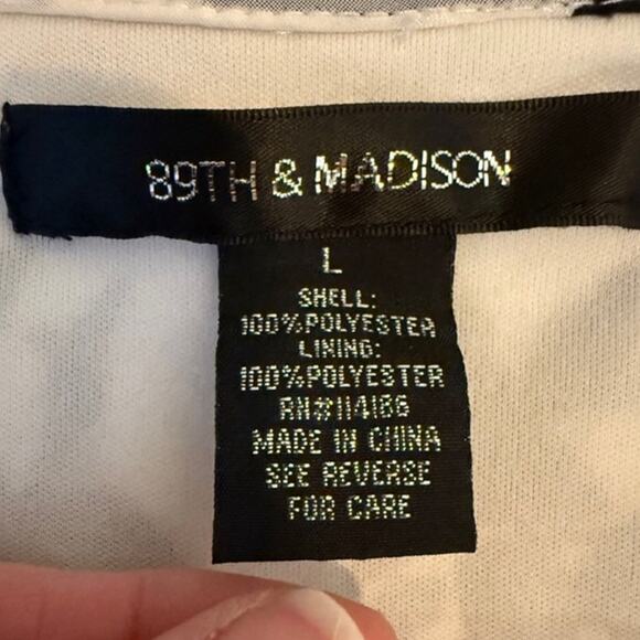 89th & Madison Whimsical Floral Swiss Dot Sheer Lined Cowl Neck Sleeveless Top L - Picture 5 of 9